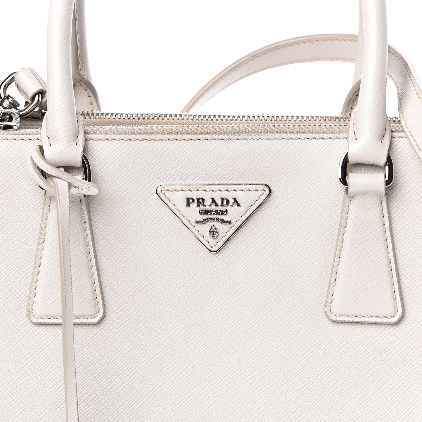 Saffiano Small Galleria Double Zip Tote Talco