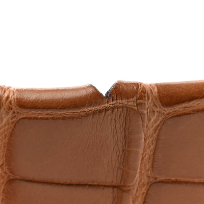 Hermes Matte Alligator Calvi Card Case Gold 8 of 9