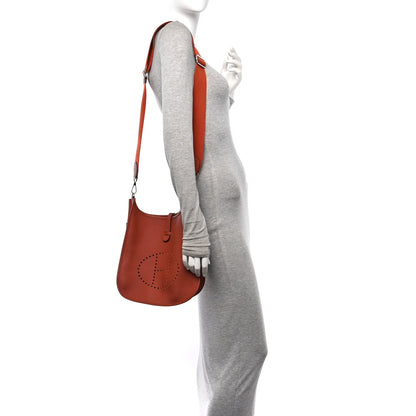 Hermes Taurillon Clemence EVELYNE III PM Cuivre 2 of 11