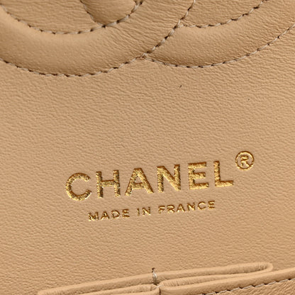 Chanel Caviar Quilted Medium Double Flap Beige 6 of 10