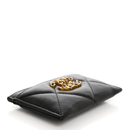 Chanel Lambskin Quilted Chanel 19 Card Holder Black 4 of 8