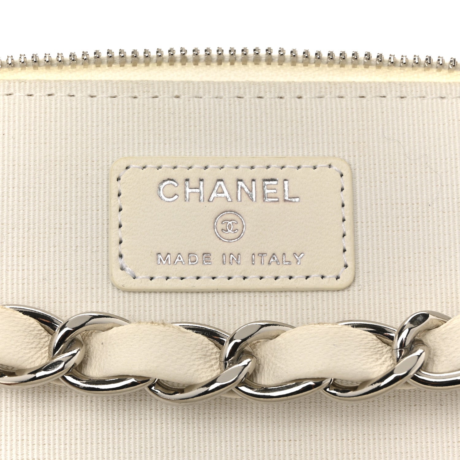 Chanel Lambskin Crochet Quilted Small Vanity Case With Chain White 6 of 13