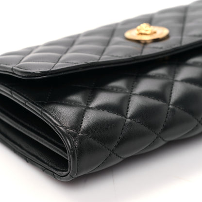 Versace Lambskin Quilted Medusa Wallet on Chain Crossbody Black 7 of 8