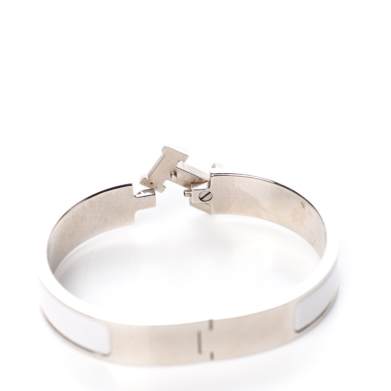 Hermes Enamel Narrow Clic Clac H Bracelet PM White 4 of 5