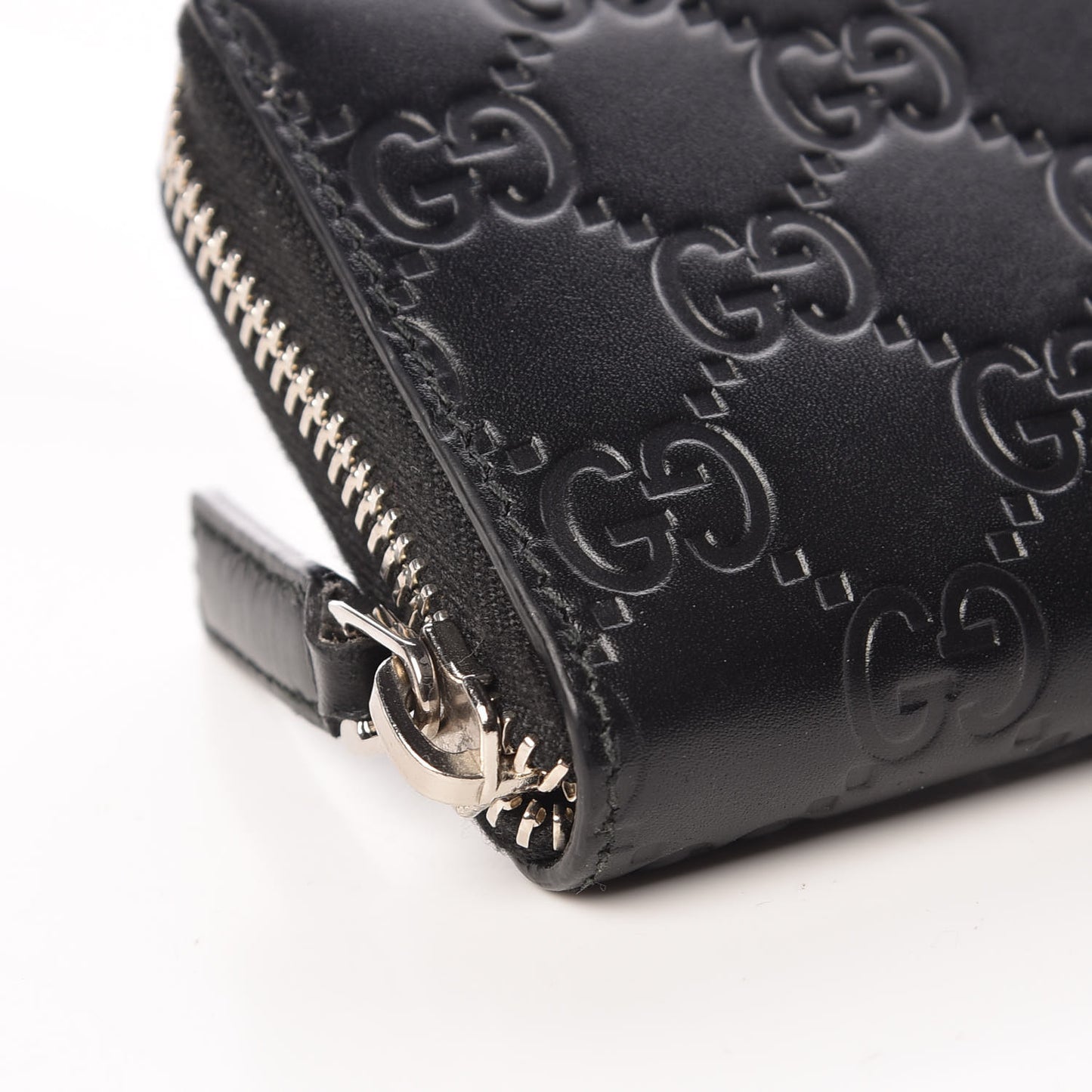 Guccissima Zip Around Card Case Black