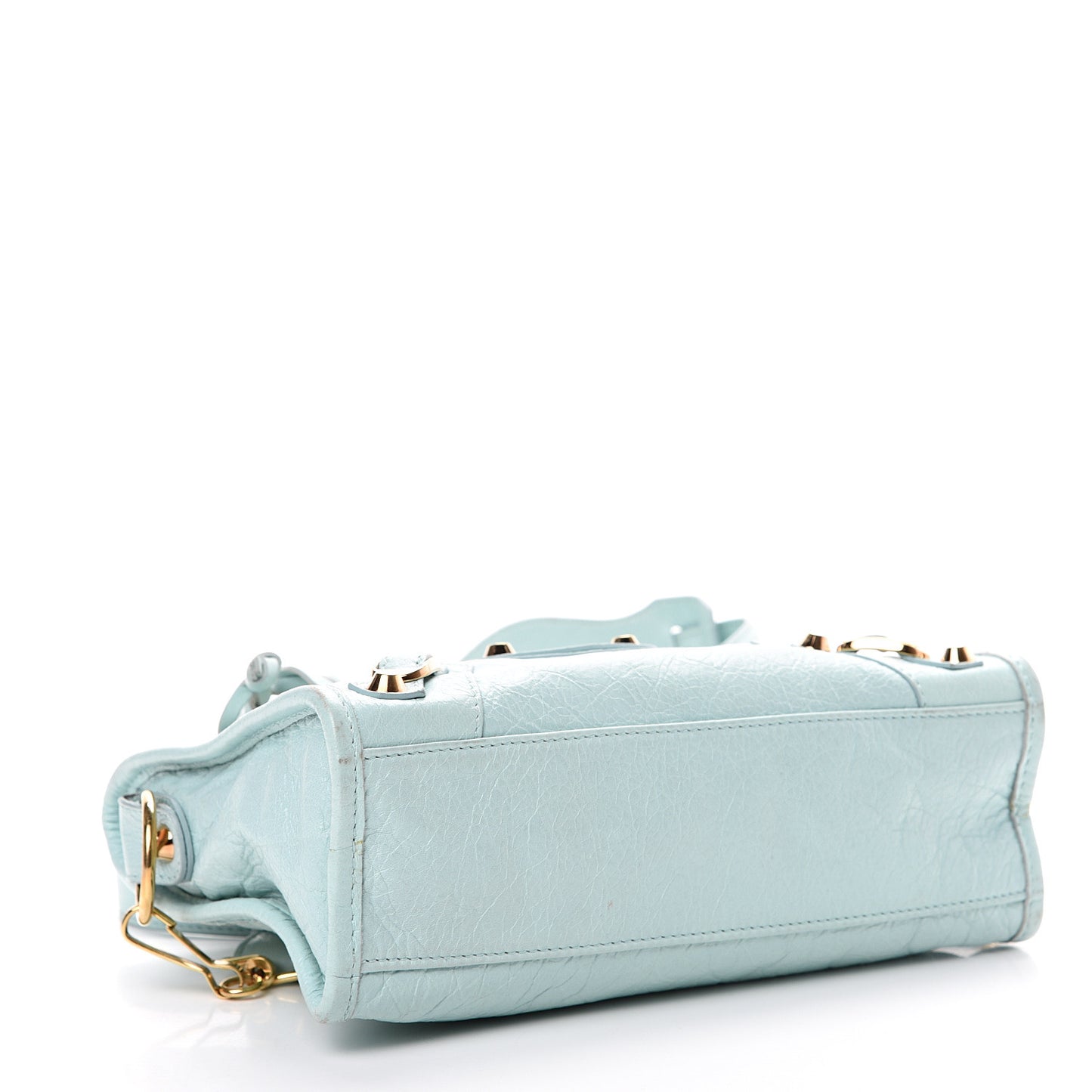 Agneau Classic Gold Hardware Mini City Bleu Maldives
