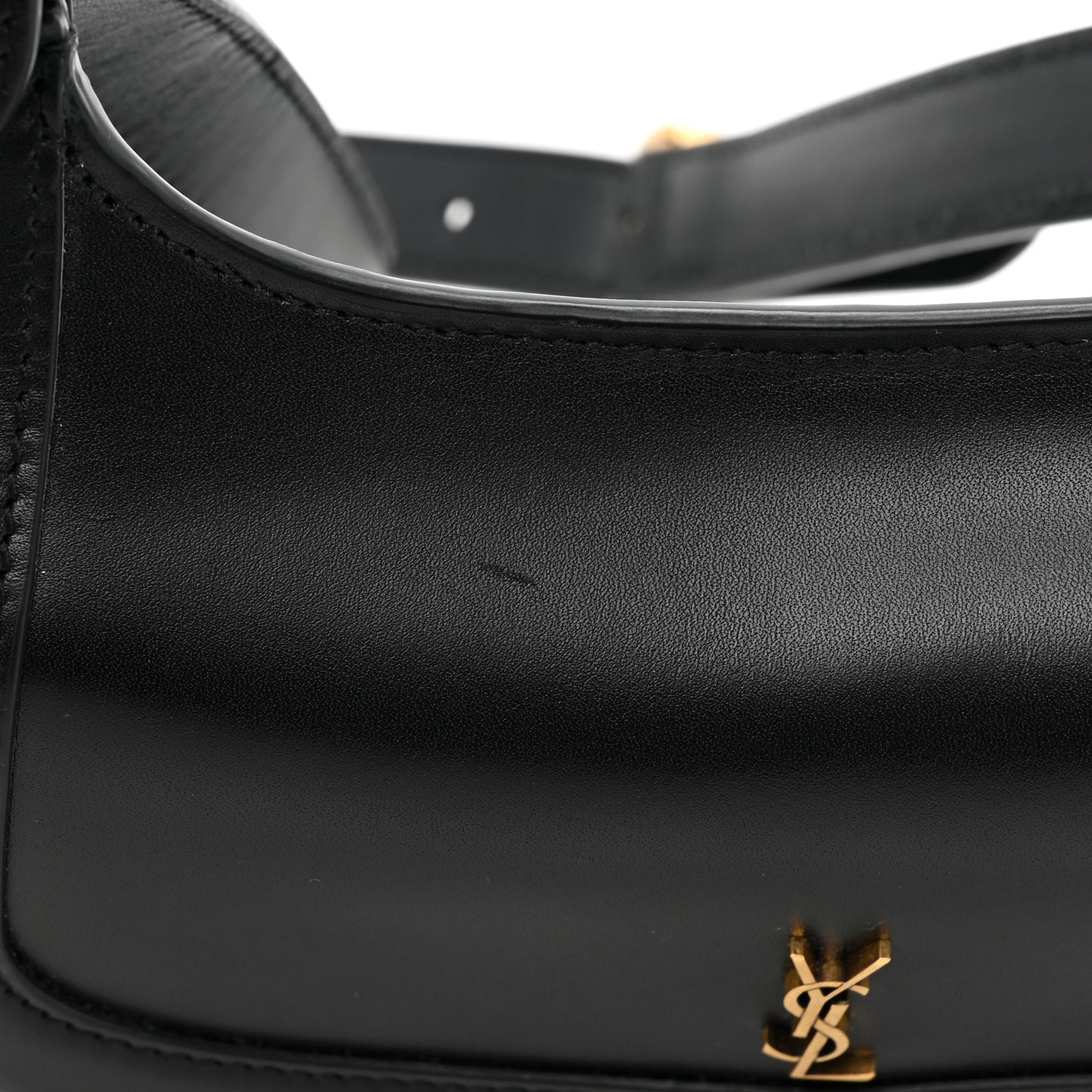 Smooth Calfskin Small Charlie Shoulder Bag Black