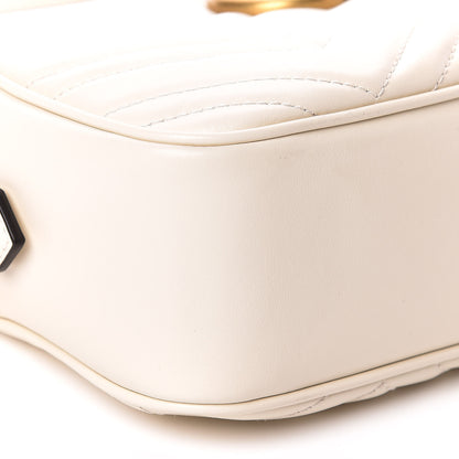 Gucci Calfskin Matelasse Small GG Marmont Chain Shoulder Bag White 8 of 9