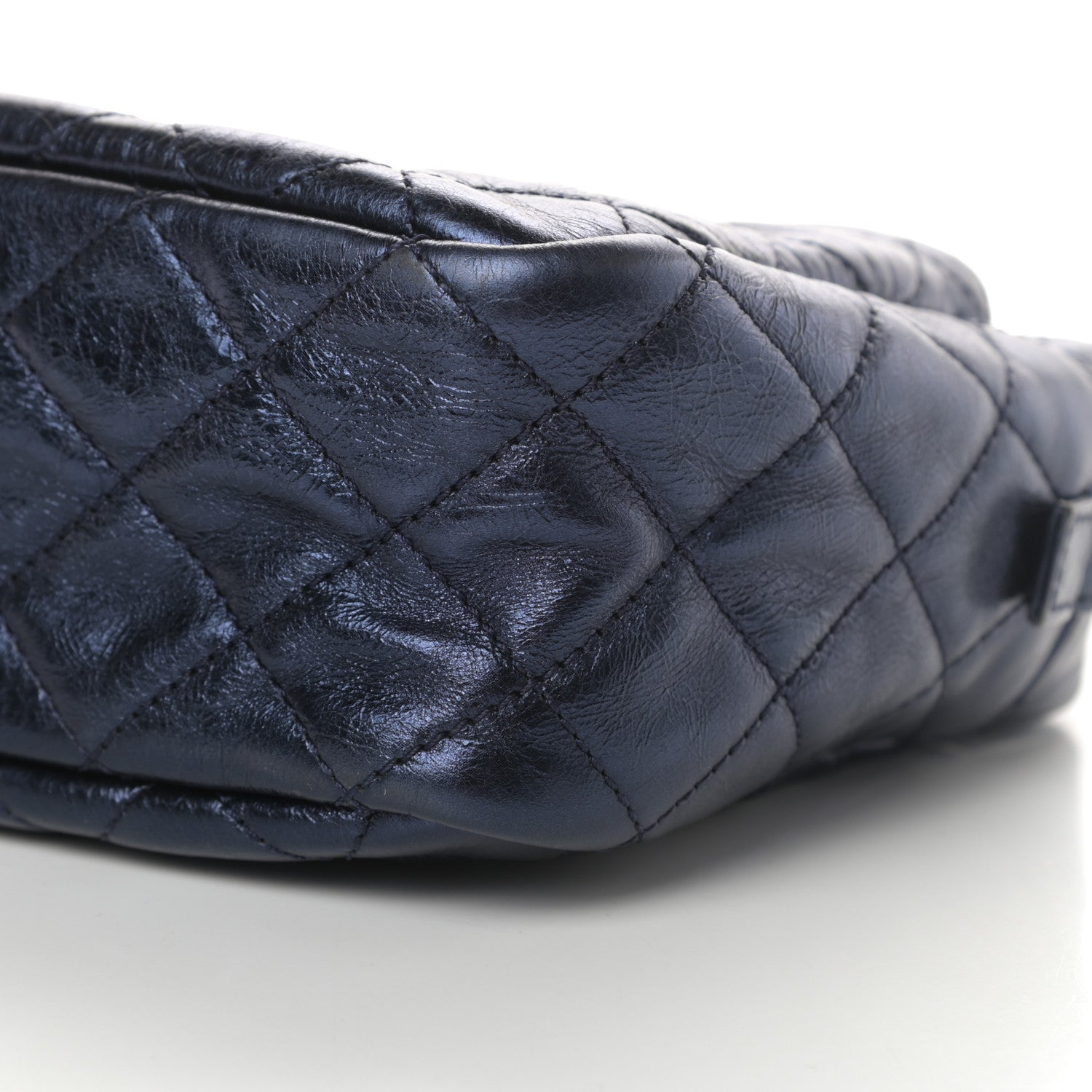 Chanel Metallic Aged Calfskin Quilted Medium Reissue Camera Case Bag Blue 10 of 10