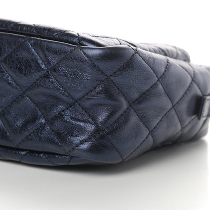 Chanel Metallic Aged Calfskin Quilted Medium Reissue Camera Case Bag Blue 10 of 10