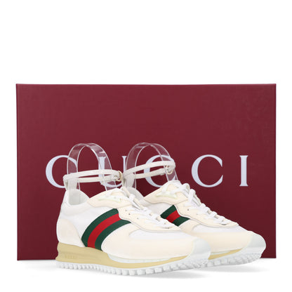 Gucci GG Suede Monogram Web Re-Motion Sneakers 36.5 White 11 of 11