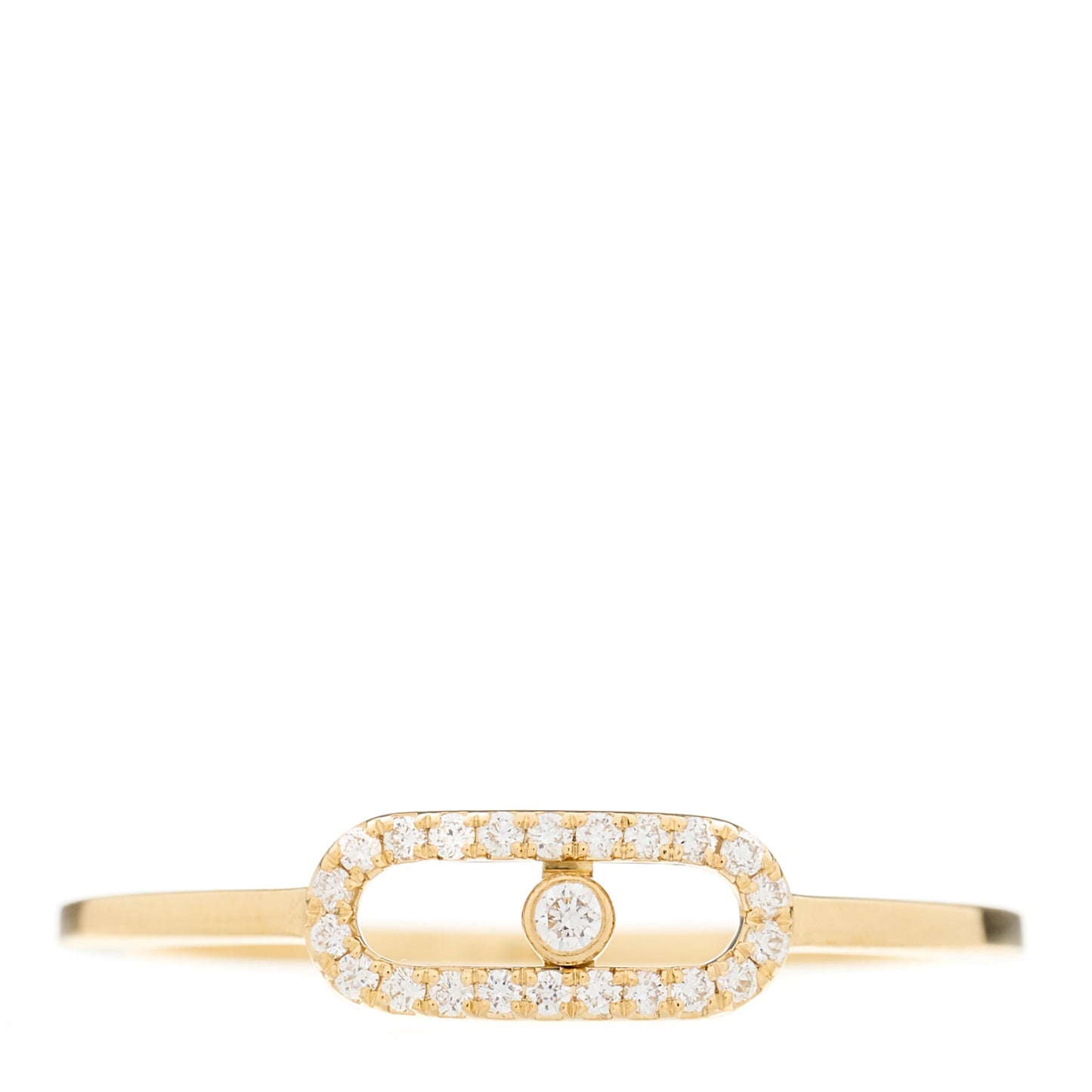 18K Yellow Gold Diamond Move Uno Ring 54 6.75