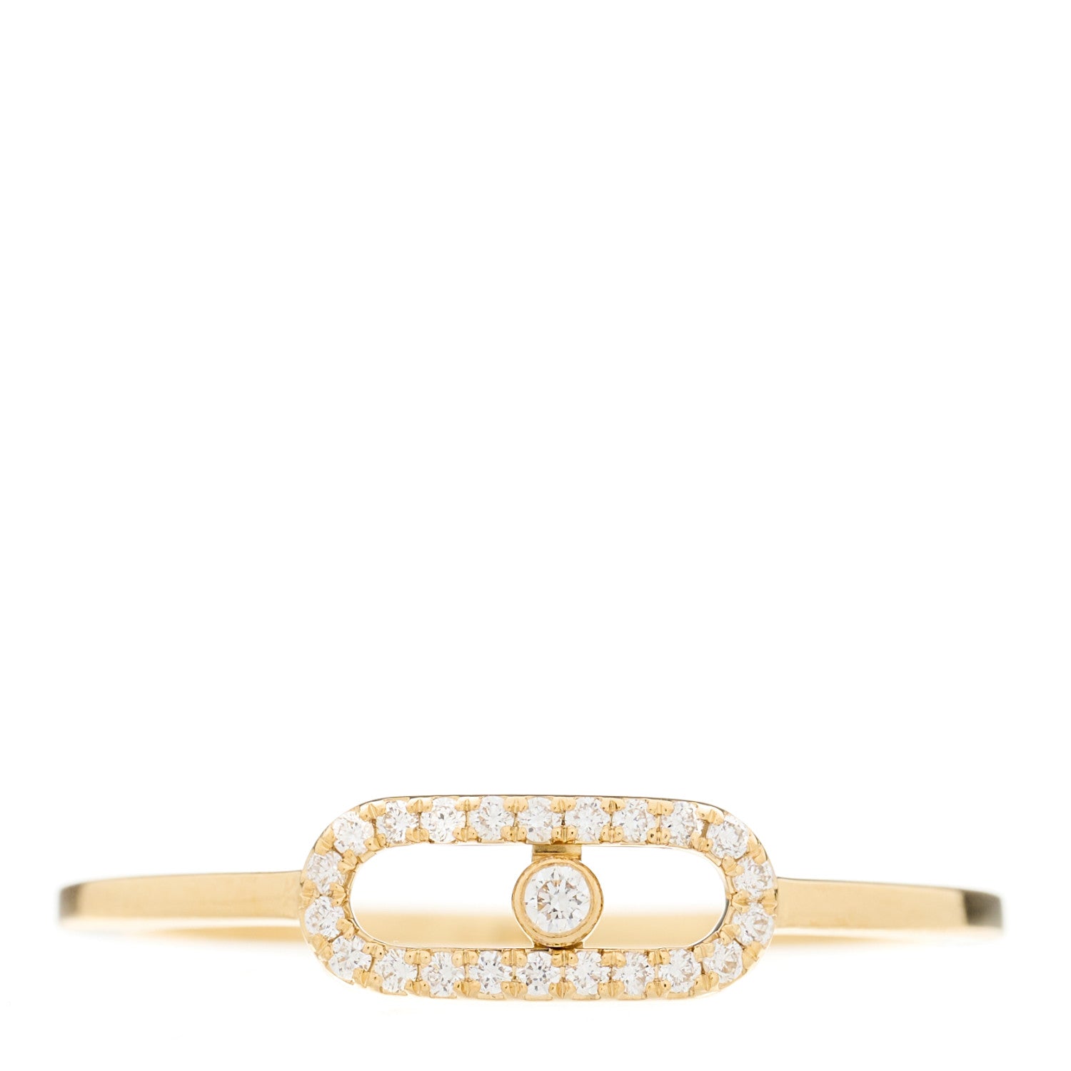 Messika 18K Yellow Gold Diamond Move Uno Ring 54 6.75 1 of 6