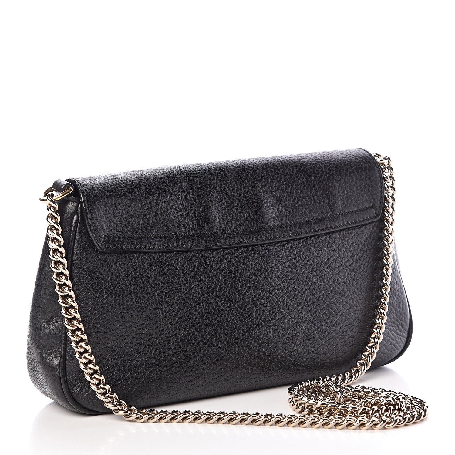 Gucci Pebbled Calfskin Medium Soho Flap Crossbody Black 3 of 12