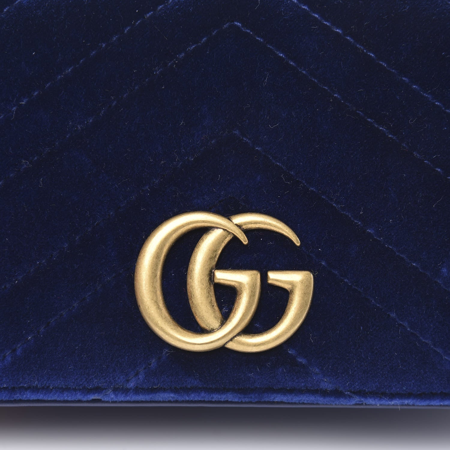 Gucci Velvet Matelasse GG Marmont Mini Bag Cobalt Blue 7 of 11