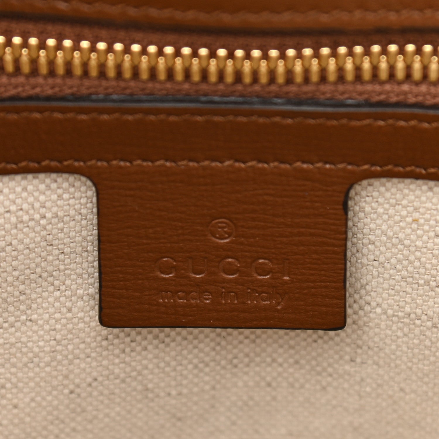 Gucci GG Supreme Monogram Azalea Calfskin Small Retro Interlocking G Tote Bag Beige Ebony Brown Sugar 6 of 10