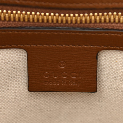 Gucci GG Supreme Monogram Azalea Calfskin Small Retro Interlocking G Tote Bag Beige Ebony Brown Sugar 6 of 10