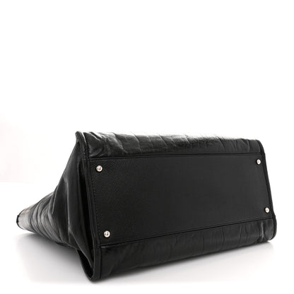 Chanel Glazed Calfskin Medium Deauville Tote Black 4 of 12