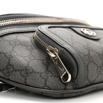 Gucci GG Supreme Monogram Textured Dollar Calfskin Ophidia Belt Bag Grey Black Graphite Grey 9 of 10