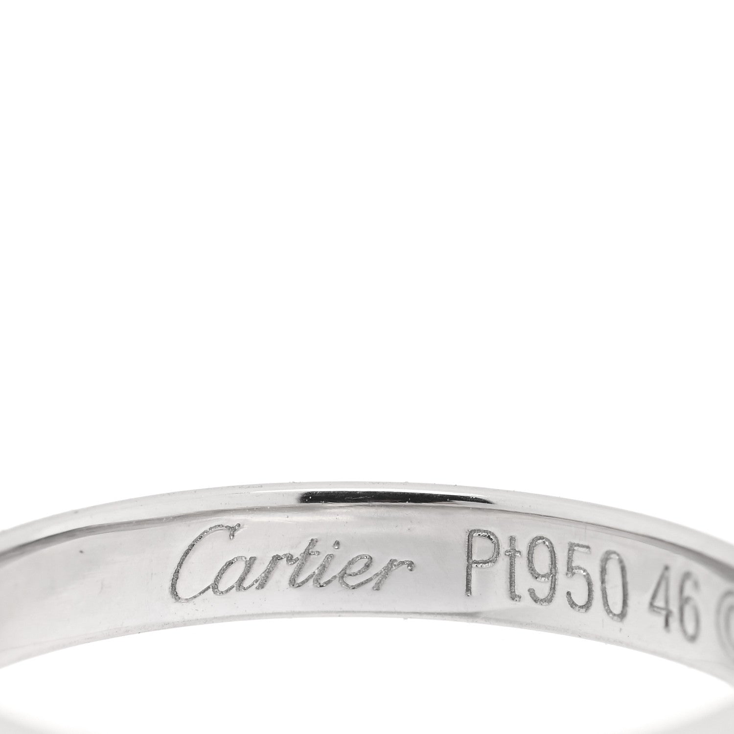 Cartier Platinum 2.5mm 1895 Wedding Band Ring 46 3.75 4 of 4