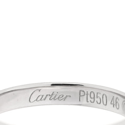 Cartier Platinum 2.5mm 1895 Wedding Band Ring 46 3.75 4 of 4