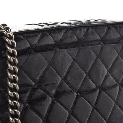 Chanel Aged Calfskin Quilted Jumbo Flap Black 11 of 13