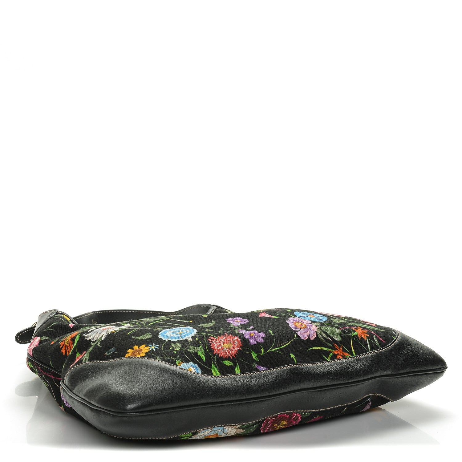 Gucci Canvas Floral Flora Large Jackie O Bouvier Hobo Black 4 of 6