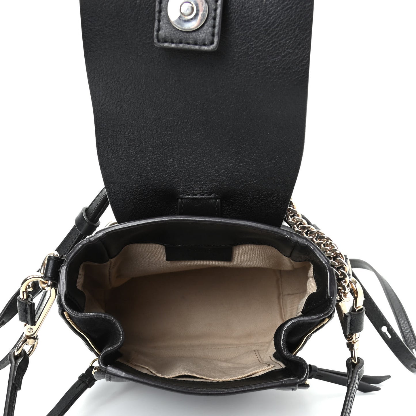 Suede Calfskin Mini Faye Backpack Black