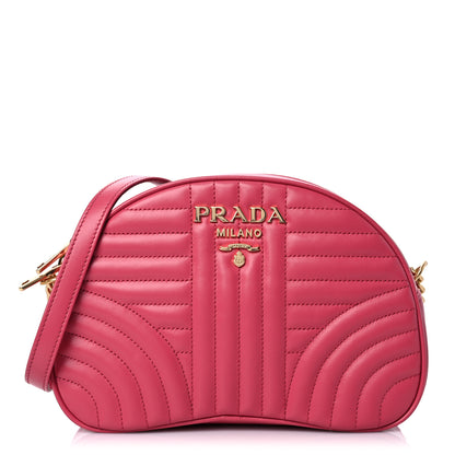 Prada Soft Calfskin Impunture Diagramme Dome Crossbody Bag Peonia 1 of 8