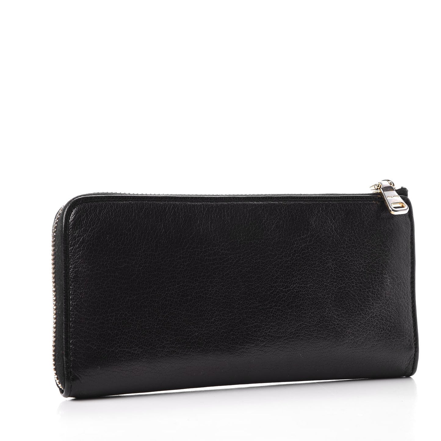 Goatskin Madras Zip Around Wallet Black