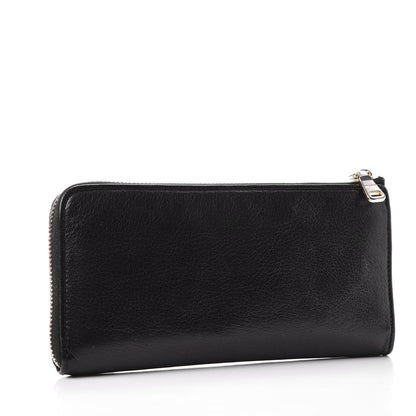 Miu Miu Goatskin Madras Zip Around Wallet Black 3 of 13