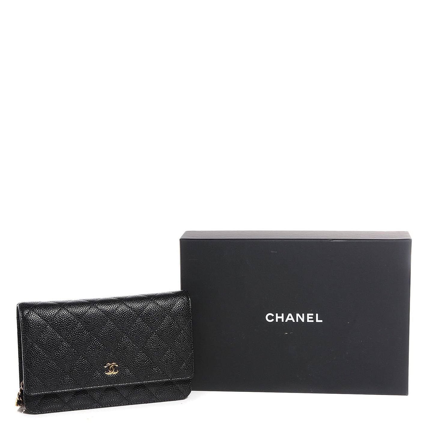 Caviar Quilted Wallet On Chain WOC Black