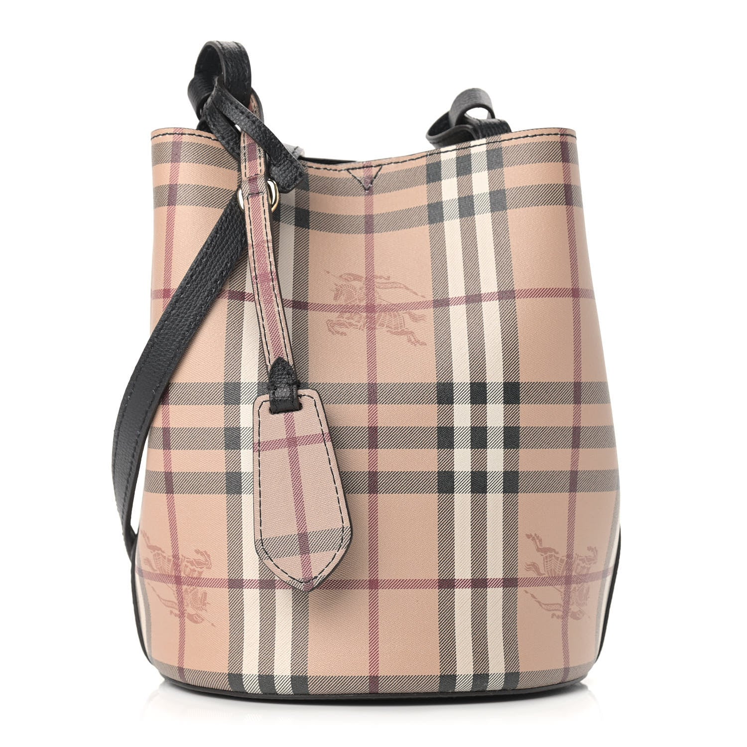 Burberry Haymarket Check Colours Small Lorne Bucket Crossbody Black 1 of 9