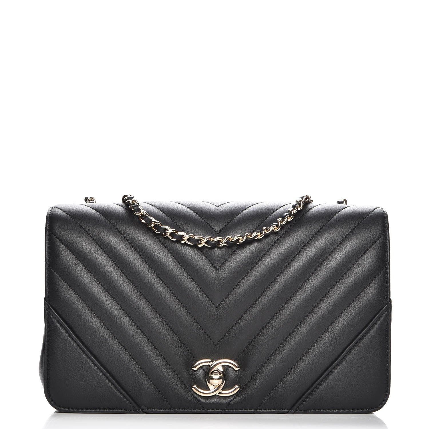Chanel Calfskin Chevron Quilted Small Statement Flap Black 1 of 8