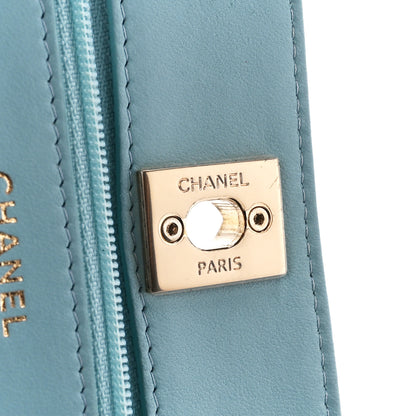 Chanel Lambskin Quilted Trendy CC Wallet On Chain WOC Light Blue 7 of 12