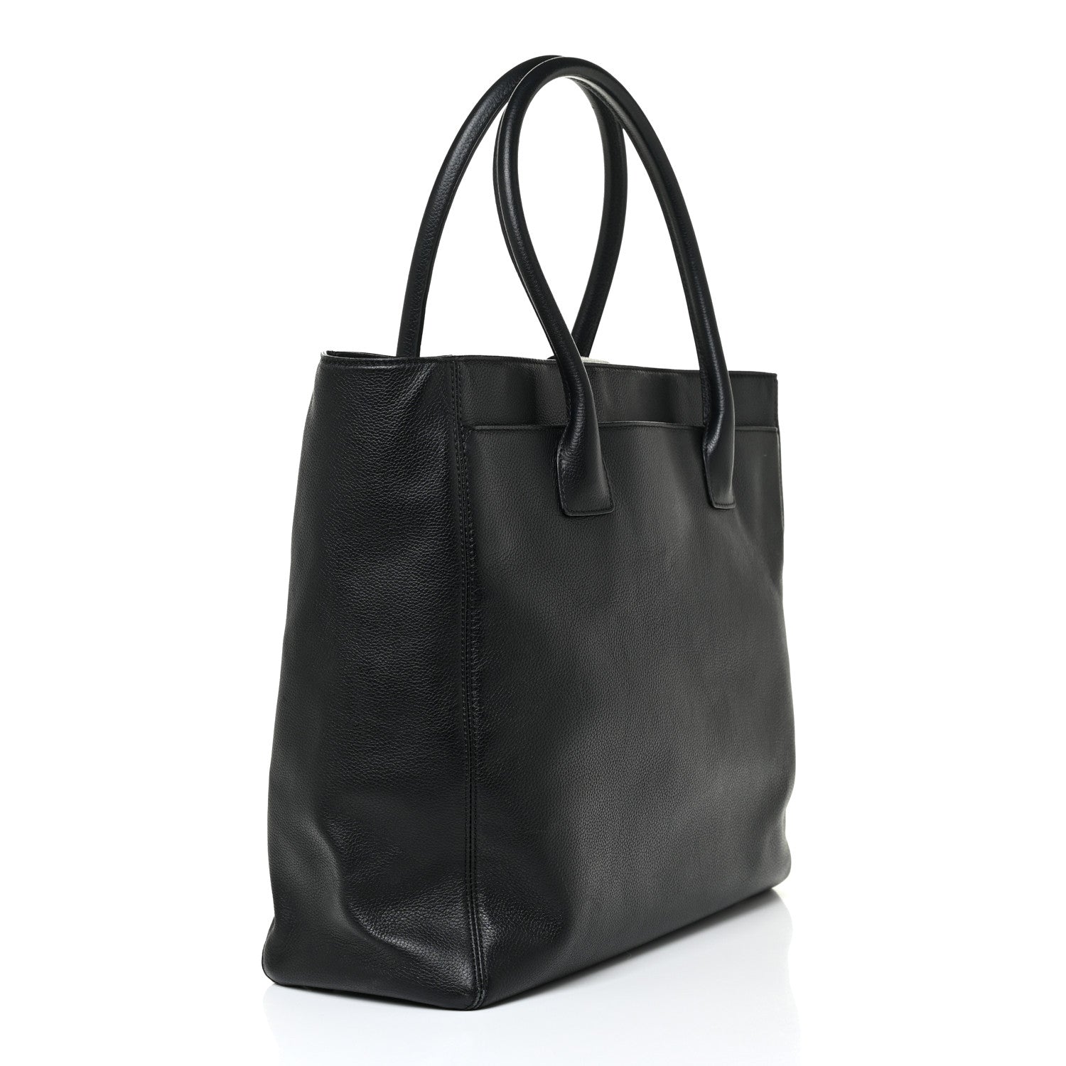 Chanel Calfskin Tall Cerf Tote Black 3 of 16