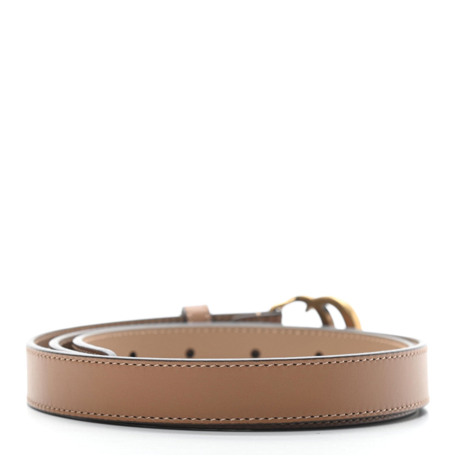 Gucci Moon Calfskin Double G 20mm Belt 85 34 Natural Tan 2 of 5