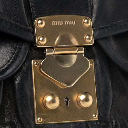 Miu Miu Nappa Matelasse Coffer Hobo Black 6 of 6