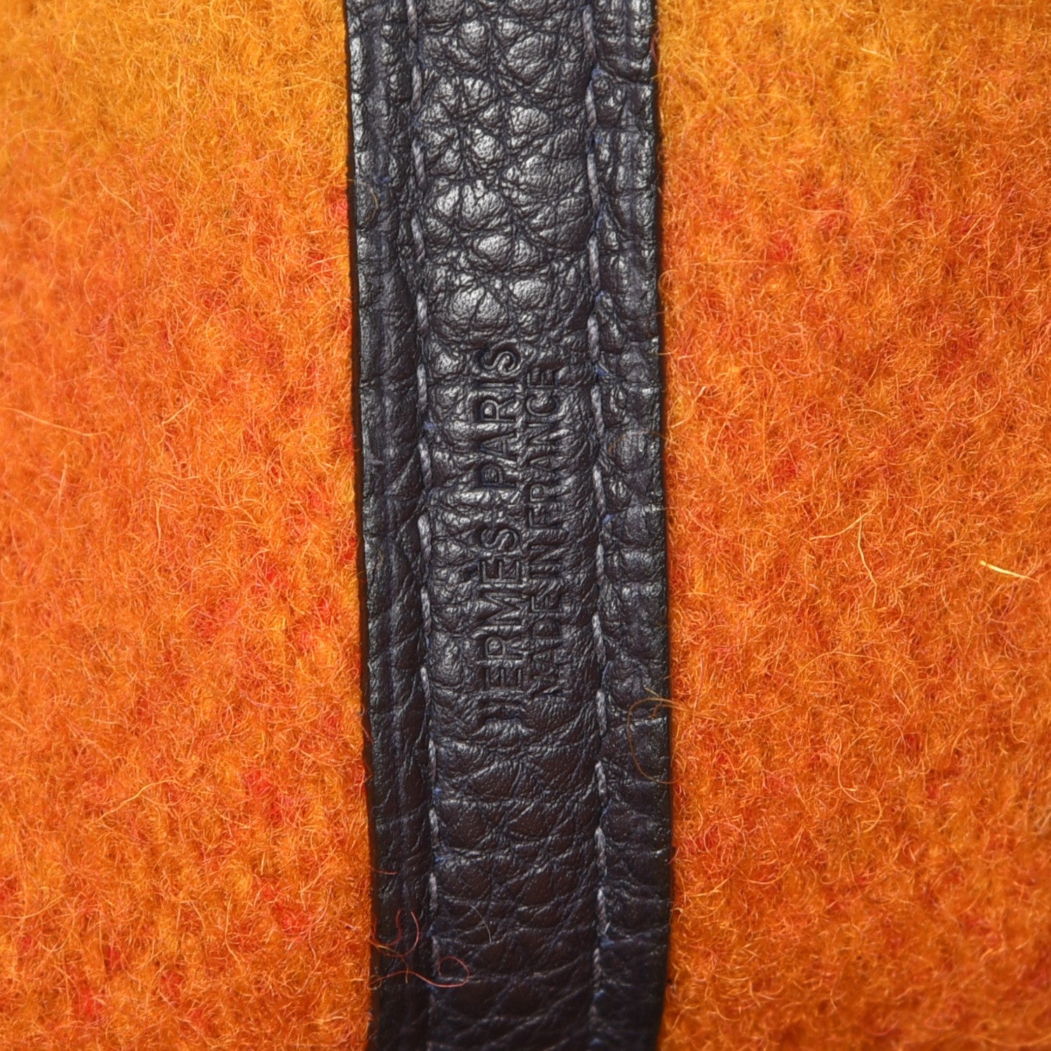 Hermes Wool Rocabar Garden Party Tote 36 MM Orange Black 6 of 6