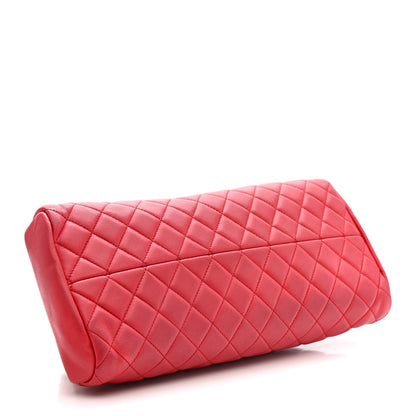 Chanel Calfskin Quilted Medium Just Mademoiselle Bowling Bag Red 4 of 12