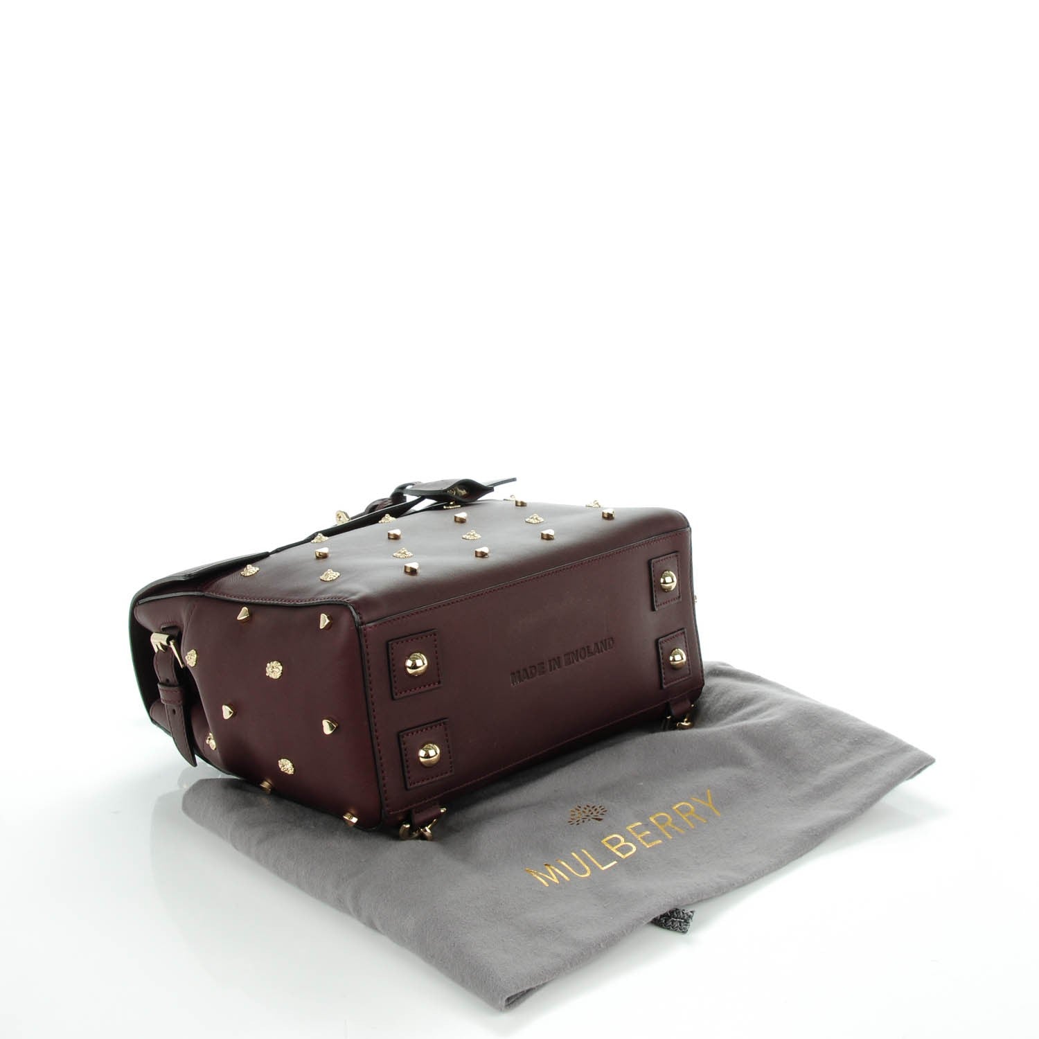 Mulberry Calfskin Studded Medium Cara Delevingne Convertible Satchel Oxblood 4 of 7