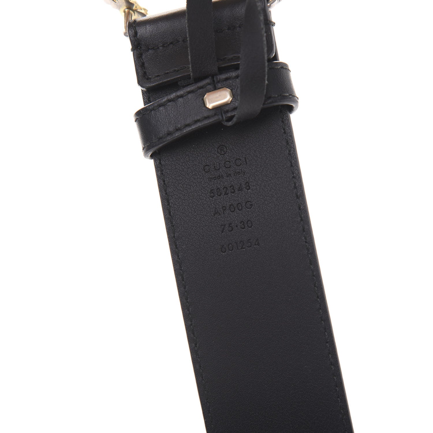 Gucci Moon Calfskin Scales Double G 40mm Belt 75 30 Black 5 of 6