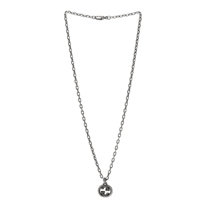 Gucci Sterling Silver Textured Interlocking G Pendant Necklace 3 of 6