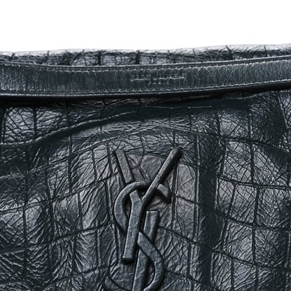 Saint Laurent Crocodile Embossed Calfskin Monogram Medium Niki Chain Satchel Algea 8 of 11