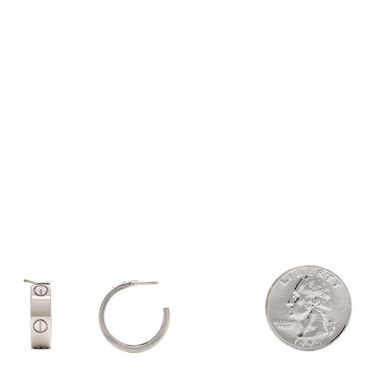Cartier 18K White Gold 5.5mm LOVE Hoop Earrings 2 of 3