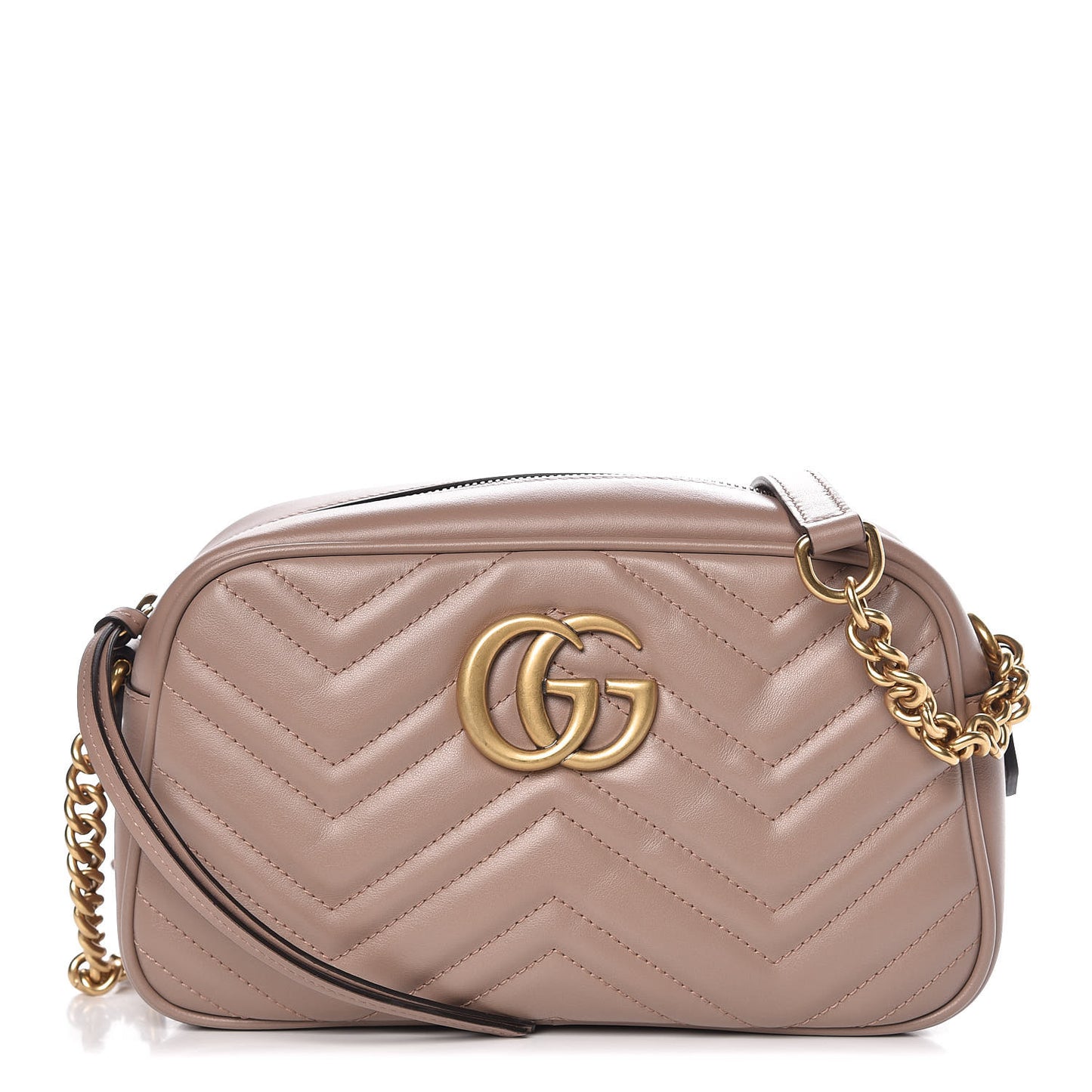 Calfskin Matelasse Small GG Marmont Chain Shoulder Bag Porcelain Rose