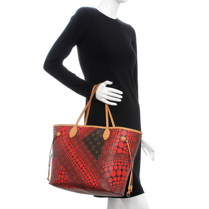 Louis Vuitton Monogram Kusama Waves Neverfull MM Red 2 of 11