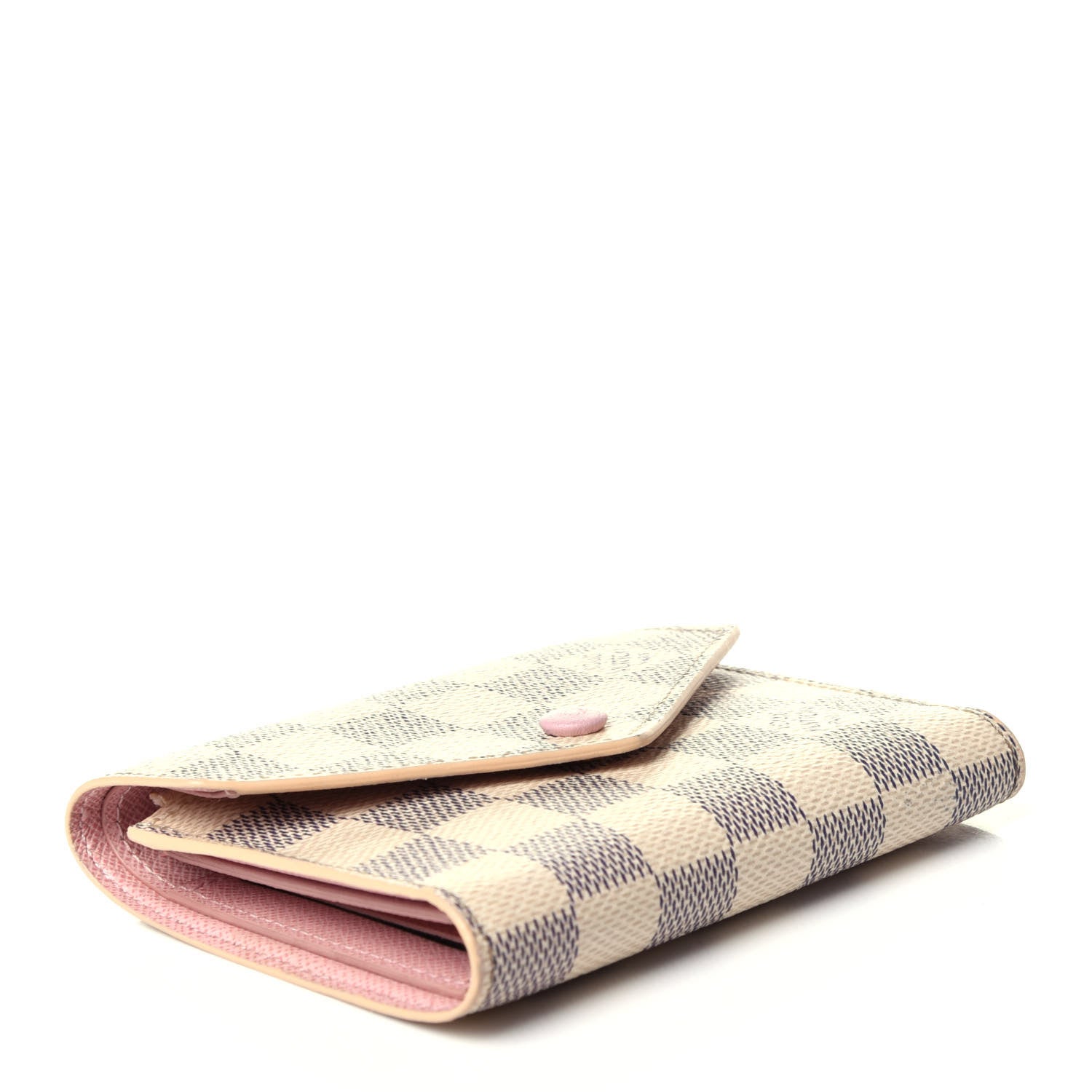 Louis Vuitton Damier Azur Victorine Wallet Rose Ballerine 4 of 9