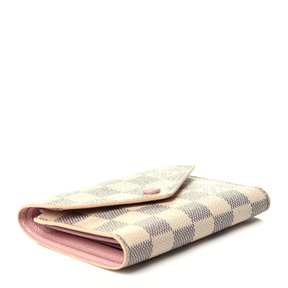 Louis Vuitton Damier Azur Victorine Wallet Rose Ballerine 4 of 9