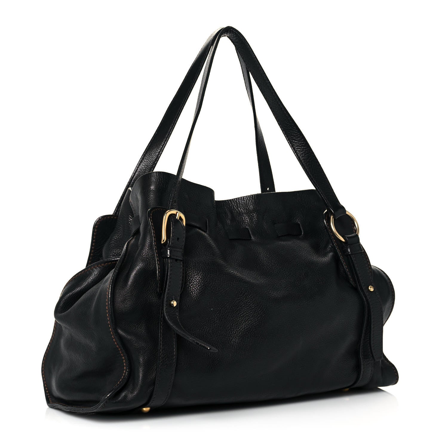 Miu Miu Vitello Lux Peggy Bow Tote Black 2 of 16